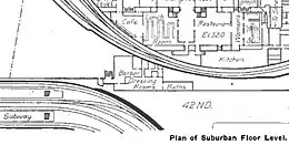 Diagram showing rooms and track in the terminal