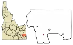 Location of Grace in Caribou County, Idaho.