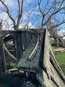 Remains of iron rail for rotating dome