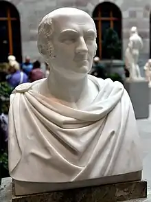 Carl Johan Adlercreutz, count, officer, and statesman, by Johan Niklas Bystroms. Marble. Nationalmuseum, Stockholm, Sweden