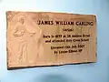James Carling memorial plaque at Holy Cross School, Liverpool.