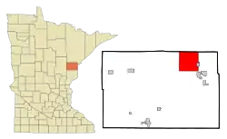 Location of the city of Cloquetwithin Carlton County, Minnesota