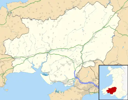 Cross Hands is located in Carmarthenshire