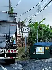 PR-2 west at PR-863 intersection in Candelaria barrio