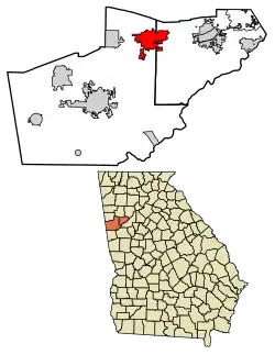 Location in Douglas County & Carroll County and the state of Georgia