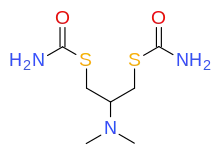 Skeletal formula of cartap