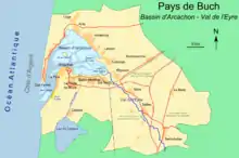 Map of the Bassin d'Arcachon