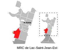Location of Métabetchouan–Lac-à-la-Croix