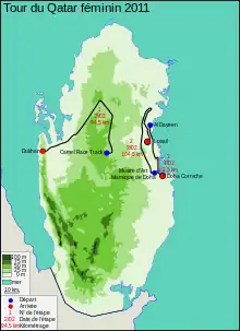 Route of the 2011 Ladies Tour of Qatar
