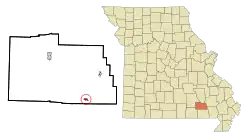 Location of Grandin, Missouri