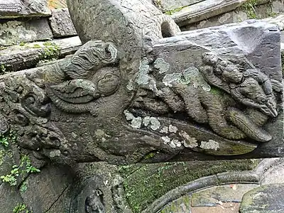 Carvings on stone water fountain(Dunge dhara/Lho hiti)