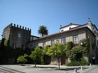 Laranjais Tower-House in Guimarães. 11th-century tower and main building remodelled in the 16th and 17th centuries.