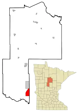 Location of East Gull Lakewithin Cass County, Minnesota