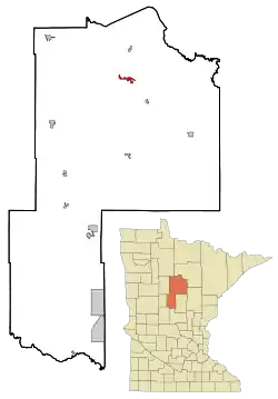 Location of Federal Damwithin Cass County, Minnesota