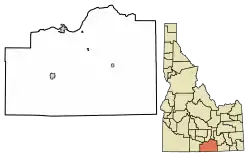 Location of Declo in Cassia County, Idaho.