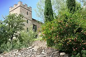 Guelphs merlons in the Castle of Montechino, Italy