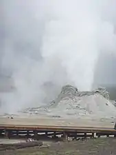 Castle Geyser erupting, 2017.