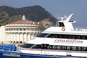 The Catalina Flyer, with the Catalina Casino in the background