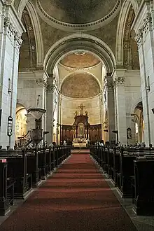 Interior of the CNI Cathedral Church of Redemption, New Delhi, a fine example of the Indo-Saracenic architectureal style.