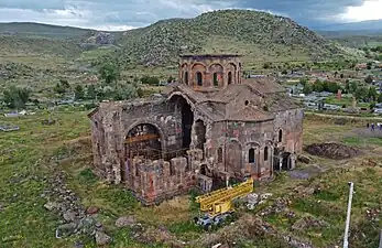 An aerial view of the cathedral