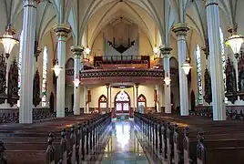 View down the nave toward gallery.