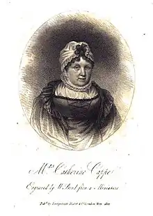 1822 engraving from Memoirs of the Life of the Late Mrs. Catharine Cappe