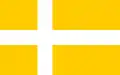 Flag of Saint Eric's Cathedral. The colours are yellow and white, the clerical colours of the Vatican City.