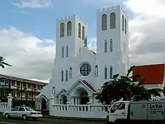 Mulivai Cathedral, Apia (Catholic), Samoa. The earthquake-damaged Cathedral has now been demolished.