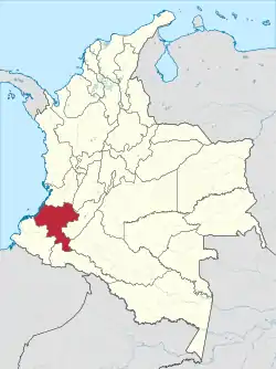 Cauca shown in red