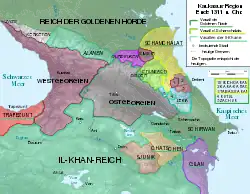 Map of the Caucasus in 1311, with Shirvan located on the far right