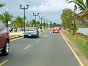 Causeway connecting Naos, Perico, and Flamenco Islands to the mainland