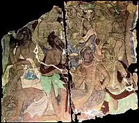 People around the Buddha, Cave 84