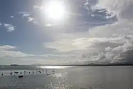 View of Cayo Santiago and Sierra de Luquillo, January 2023.