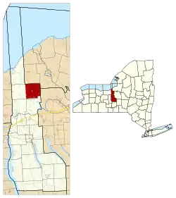 Location within Cayuga County and New York