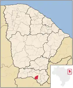 Location of Barbalha in Ceará