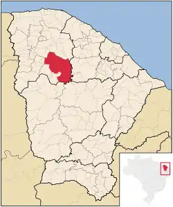 Location of Santa Quitéria in the State of Ceará