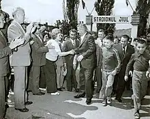 Nicolae Ceaușescu in Petroșani after the 1977 miners’ strike.