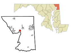 Location of Charlestown, Maryland