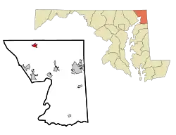 Location of Rising Sun, Maryland
