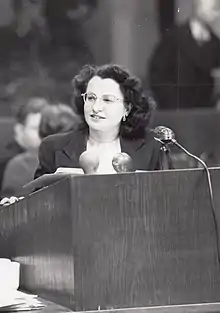 Goetz delivering the opening statement at the Krupp trial, December 8, 1947
