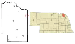 Location of Obert, Nebraska