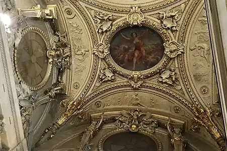 Neoclassical ceiling of the Mollien staircase in the Louvre Palace, designed by Hector Lefuel in 1857 and painted by Charles Louis Müller in 1868-1870