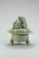 Goryeo celadon incense burner with Girin mystic sacred animal lid on it
