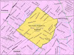 Census Bureau map of Fanwood, New Jersey