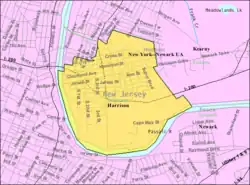 Census Bureau map of Harrison, New Jersey