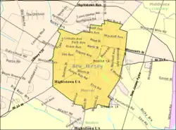 Census Bureau map of Hightstown, New Jersey
