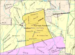 Census Bureau map of Mendham Borough, New Jersey