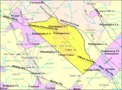 Census Bureau map of Monroe Township, Gloucester County, New Jersey