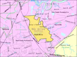Census Bureau map of South River, New Jersey