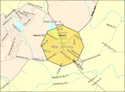 Census Bureau map of Sussex, New Jersey